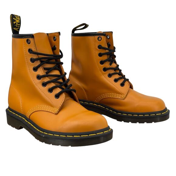 Dr. Martens 27139 Pumpkin Orange Smooth Leather Combat Boot Women's US 5 M 6 L - Picture 4 of 11